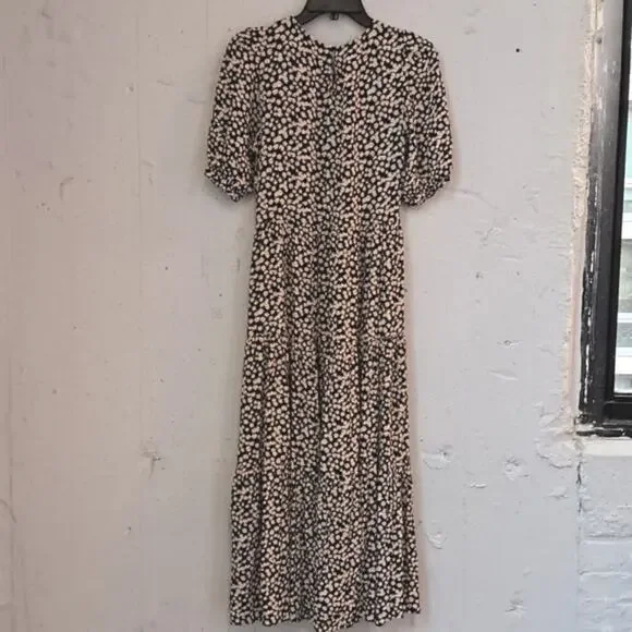Zara Floral Tiered Prairie Dress w/Pockets Size XS - Picture 7 of 8